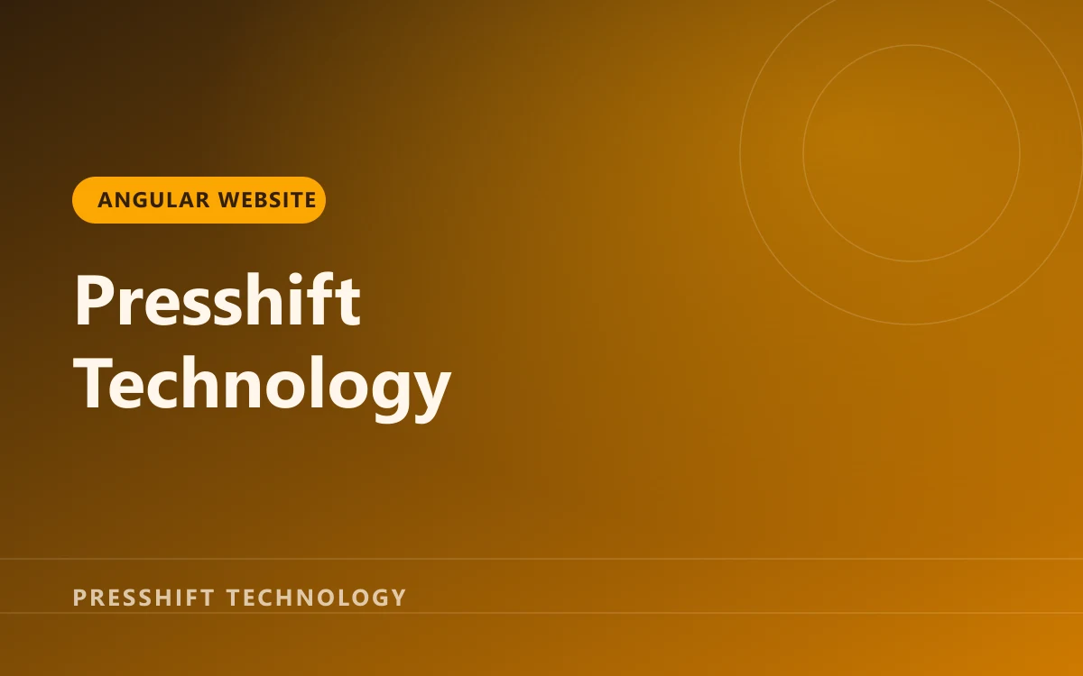 Arte de capa do site da Presshift Technology